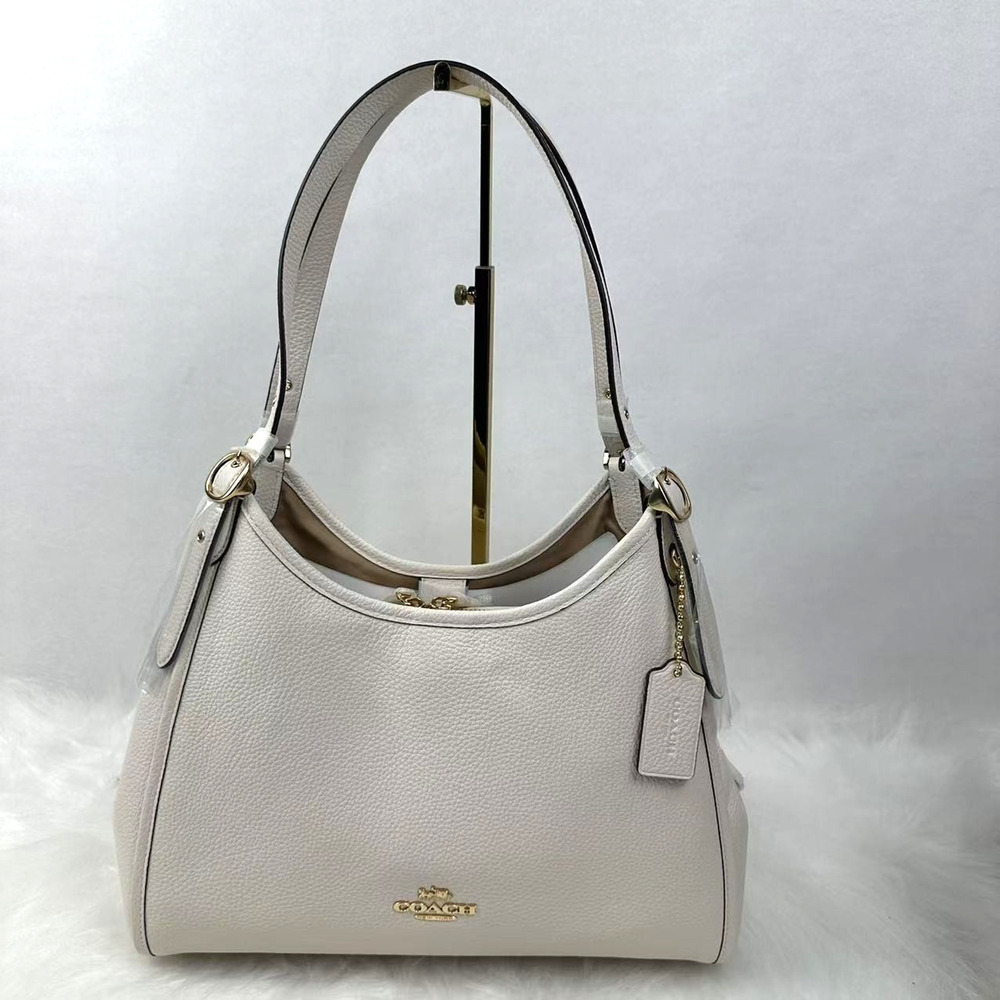 Coach Erin Shoulder Bag In Pebbled Leather CAQ86 Gold/Chalk NWT